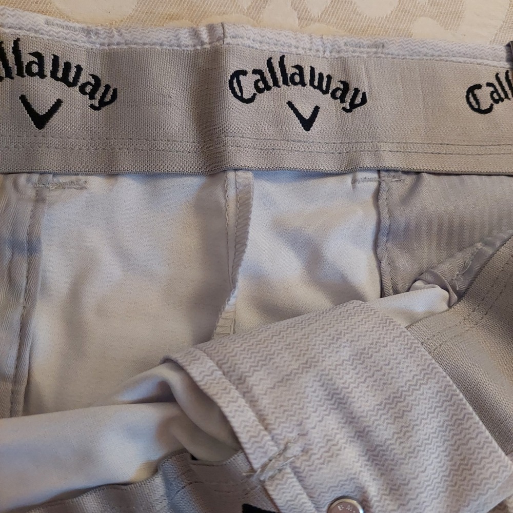 Callaway Golf Mens Opti-Dri Stretch Waist Flat Front Walking Shorts Gray 38 New! - Picture 5 of 12